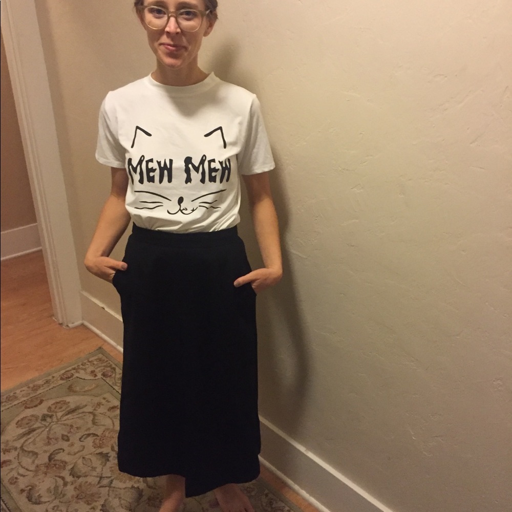 Vintage Wool Midi Skirt